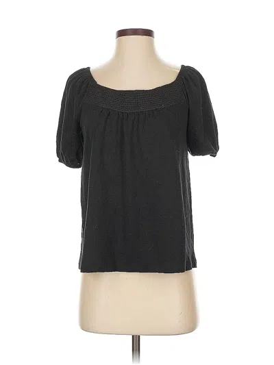 Pre-owned Ann Taylor Loft Short Sleeve Blouse In Black