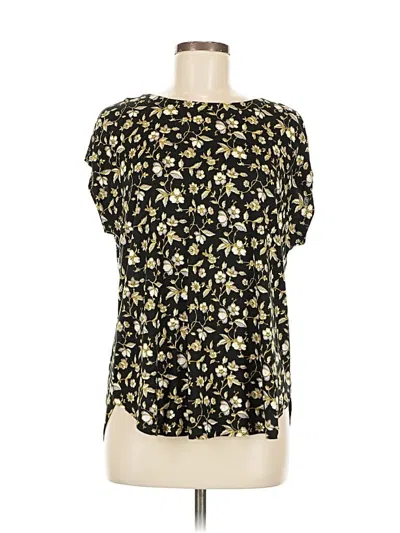 Pre-owned Ann Taylor Loft Short Sleeve Blouse In Black