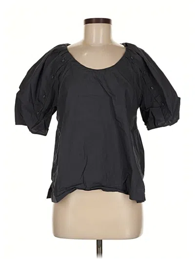 Pre-owned Ann Taylor Loft Short Sleeve Blouse In Black