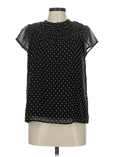 Pre-owned Ann Taylor Loft Short Sleeve Blouse In Black