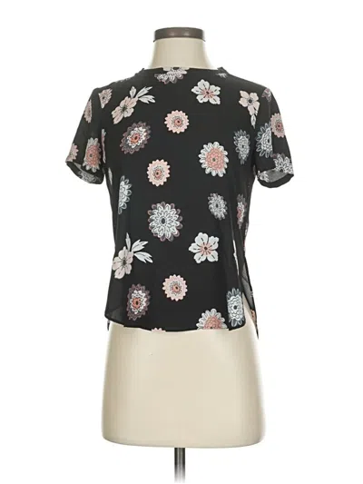 Pre-owned Ann Taylor Loft Short Sleeve Blouse In Black