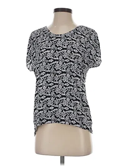 Pre-owned Ann Taylor Loft Short Sleeve Blouse In Black