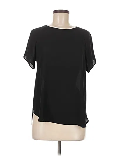 Pre-owned Ann Taylor Loft Short Sleeve Blouse In Black