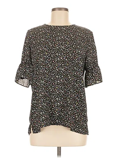 Pre-owned Ann Taylor Loft Short Sleeve Blouse In Black