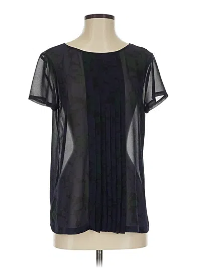 Pre-owned Ann Taylor Loft Short Sleeve Blouse In Black