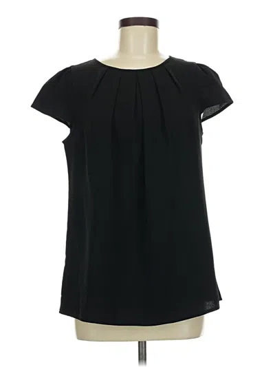 Pre-owned Ann Taylor Loft Short Sleeve Blouse In Black
