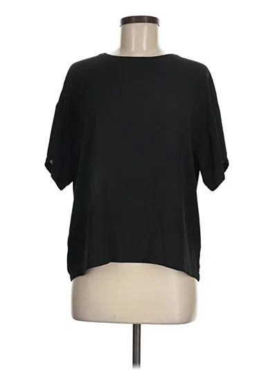 Pre-owned Ann Taylor Loft Short Sleeve Blouse In Black