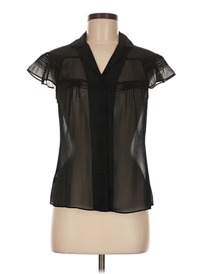 Pre-owned Ann Taylor Loft Short Sleeve Blouse In Black