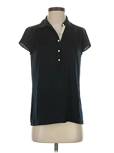Pre-owned Ann Taylor Loft Short Sleeve Blouse In Black
