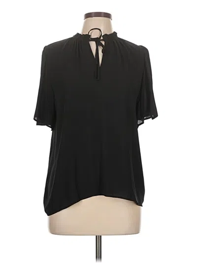 Pre-owned Ann Taylor Loft Short Sleeve Blouse In Black