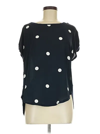 Pre-owned Ann Taylor Loft Short Sleeve Blouse In Black