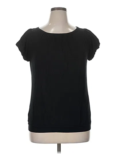 Pre-owned Ann Taylor Loft Short Sleeve Blouse In Black