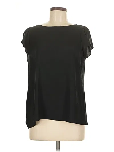 Pre-owned Ann Taylor Loft Short Sleeve Blouse In Black