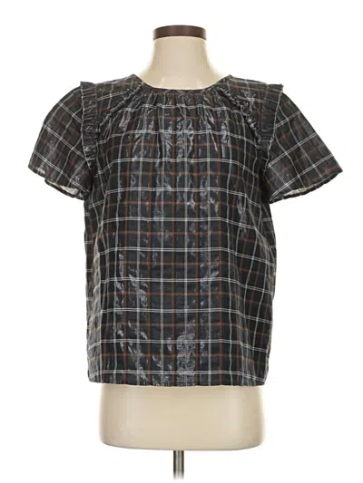 Pre-owned Ann Taylor Loft Short Sleeve Blouse In Black