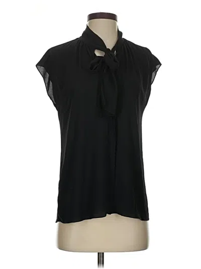Pre-owned Ann Taylor Loft Short Sleeve Blouse In Black