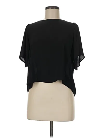 Pre-owned Ann Taylor Loft Short Sleeve Blouse In Black