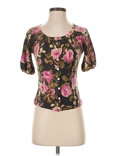 Pre-owned Ann Taylor Loft Short Sleeve Blouse In Black