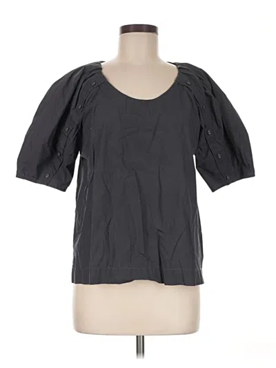 Pre-owned Ann Taylor Loft Short Sleeve Blouse In Black