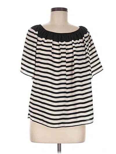 Ann Taylor Loft Short Sleeve Blouse In Black