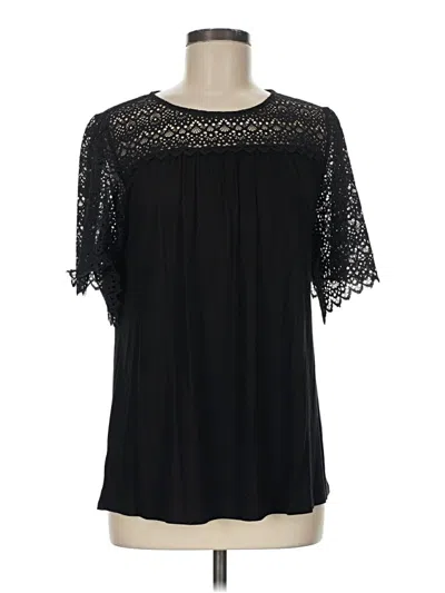 Ann Taylor Loft Short Sleeve Blouse In Black