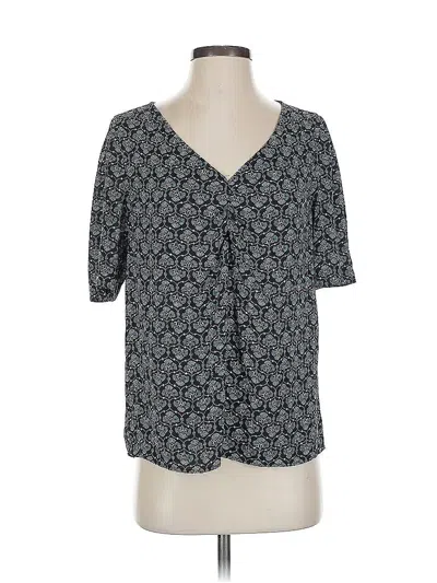 Pre-owned Ann Taylor Loft Short Sleeve Blouse In Blue