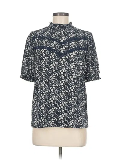 Pre-owned Ann Taylor Loft Short Sleeve Blouse In Blue