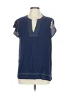 Ann Taylor Loft Short Sleeve Blouse In Blue