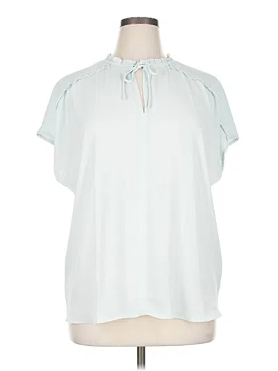 Pre-owned Ann Taylor Loft Short Sleeve Blouse In Blue