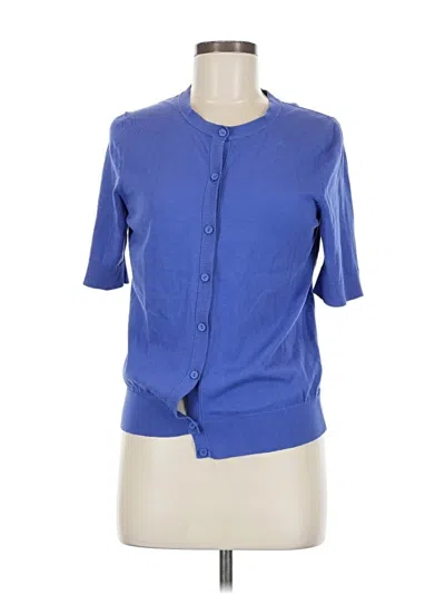 Pre-owned Ann Taylor Loft Short Sleeve Blouse In Blue
