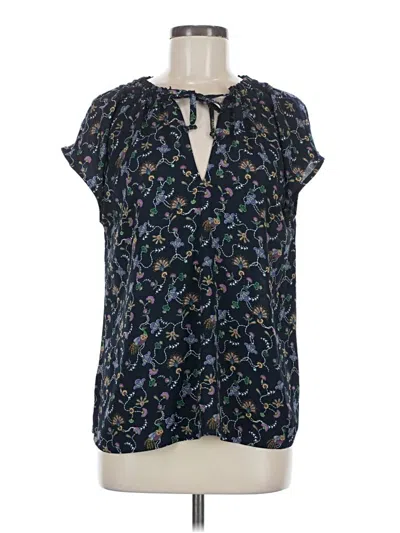 Pre-owned Ann Taylor Loft Short Sleeve Blouse In Blue