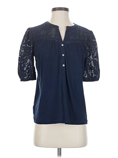 Ann Taylor Loft Short Sleeve Blouse In Blue