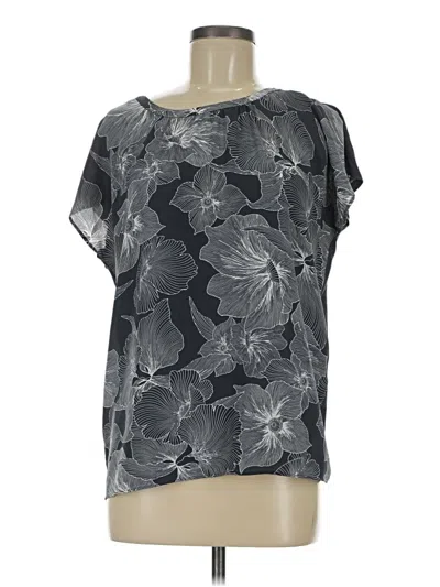 Pre-owned Ann Taylor Loft Short Sleeve Blouse In Blue
