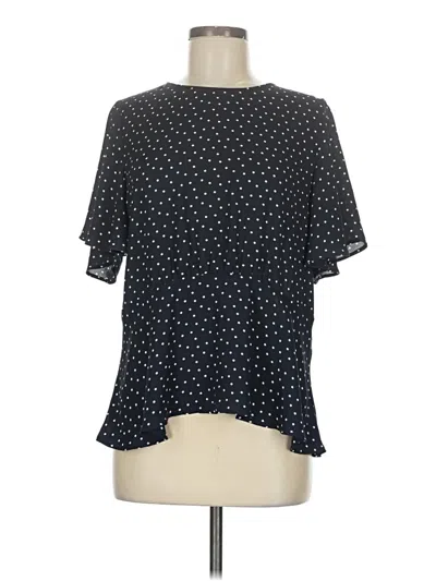 Pre-owned Ann Taylor Loft Short Sleeve Blouse In Blue
