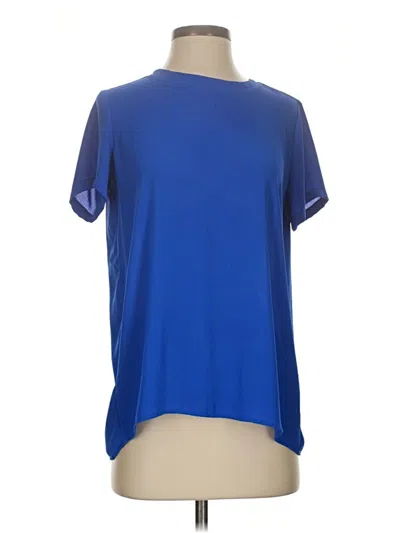 Pre-owned Ann Taylor Loft Short Sleeve Blouse In Blue