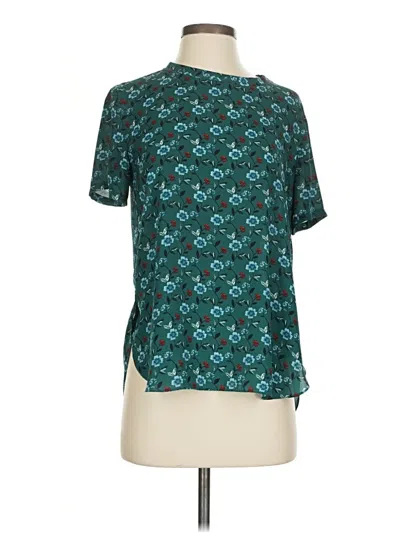 Pre-owned Ann Taylor Loft Short Sleeve Blouse In Blue