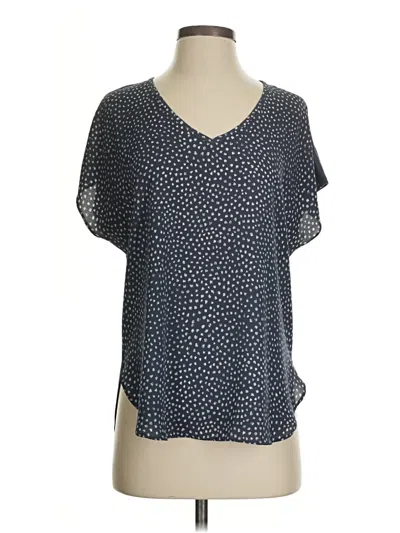 Pre-owned Ann Taylor Loft Short Sleeve Blouse In Blue