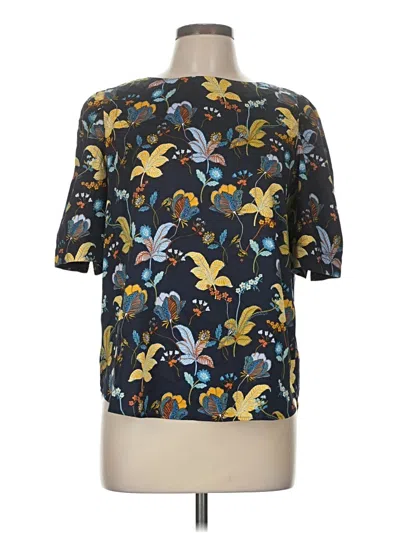 Pre-owned Ann Taylor Loft Short Sleeve Blouse In Blue