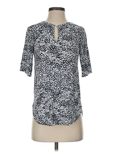 Pre-owned Ann Taylor Loft Short Sleeve Blouse In Blue