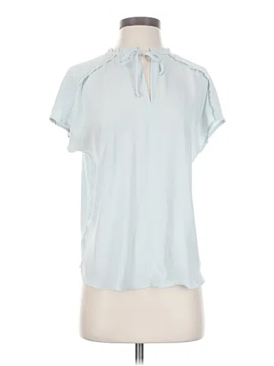 Pre-owned Ann Taylor Loft Short Sleeve Blouse In Blue