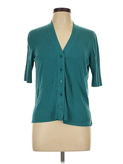 Pre-owned Ann Taylor Loft Short Sleeve Blouse In Blue