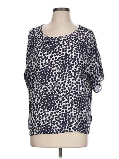 Pre-owned Ann Taylor Loft Short Sleeve Blouse In Blue