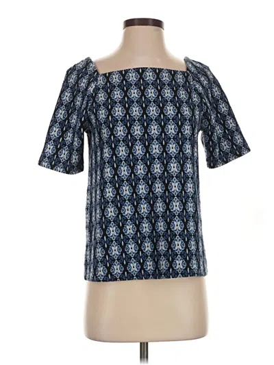 Pre-owned Ann Taylor Loft Short Sleeve Blouse In Blue