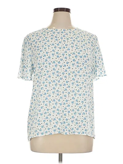 Ann Taylor Loft Short Sleeve Blouse In Blue