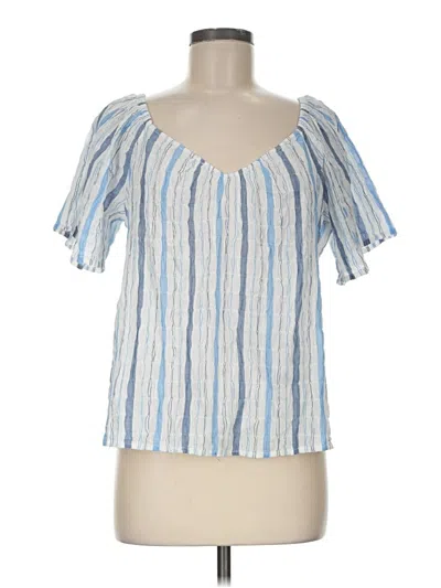 Ann Taylor Loft Short Sleeve Blouse In Blue