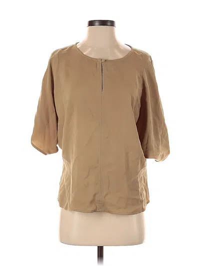 Pre-owned Ann Taylor Loft Short Sleeve Blouse In Brown