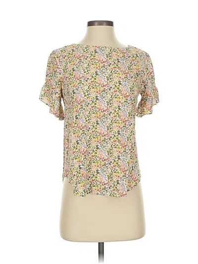 Pre-owned Ann Taylor Loft Short Sleeve Blouse In Brown