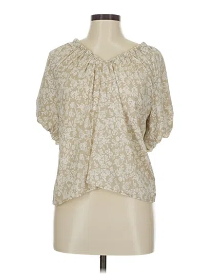 Pre-owned Ann Taylor Loft Short Sleeve Blouse In Brown