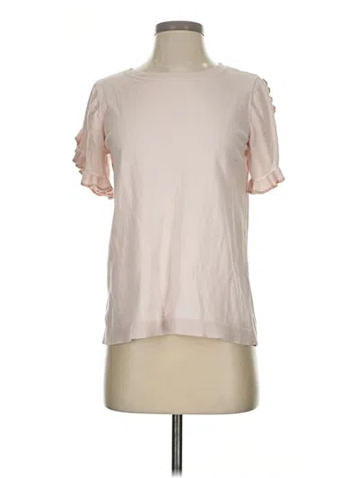 Pre-owned Ann Taylor Loft Short Sleeve Blouse In Brown