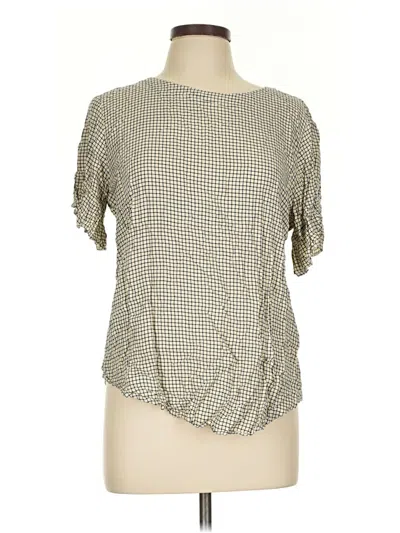 Pre-owned Ann Taylor Loft Short Sleeve Blouse In Brown