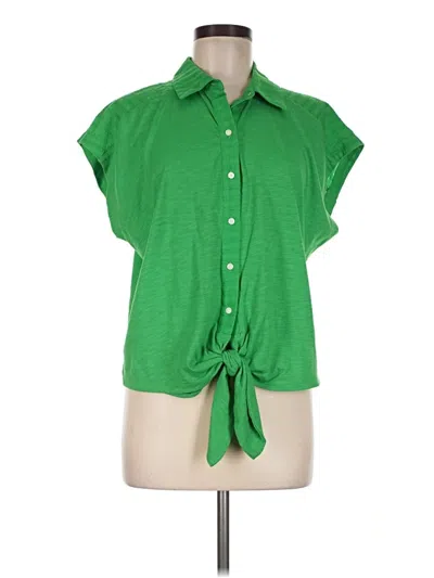 Ann Taylor Loft Short Sleeve Blouse In Brown